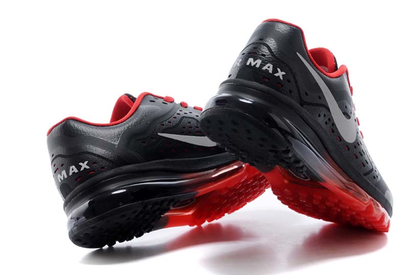 nike air max 2014 cuir chaussures de course hommes noir rouge (3)